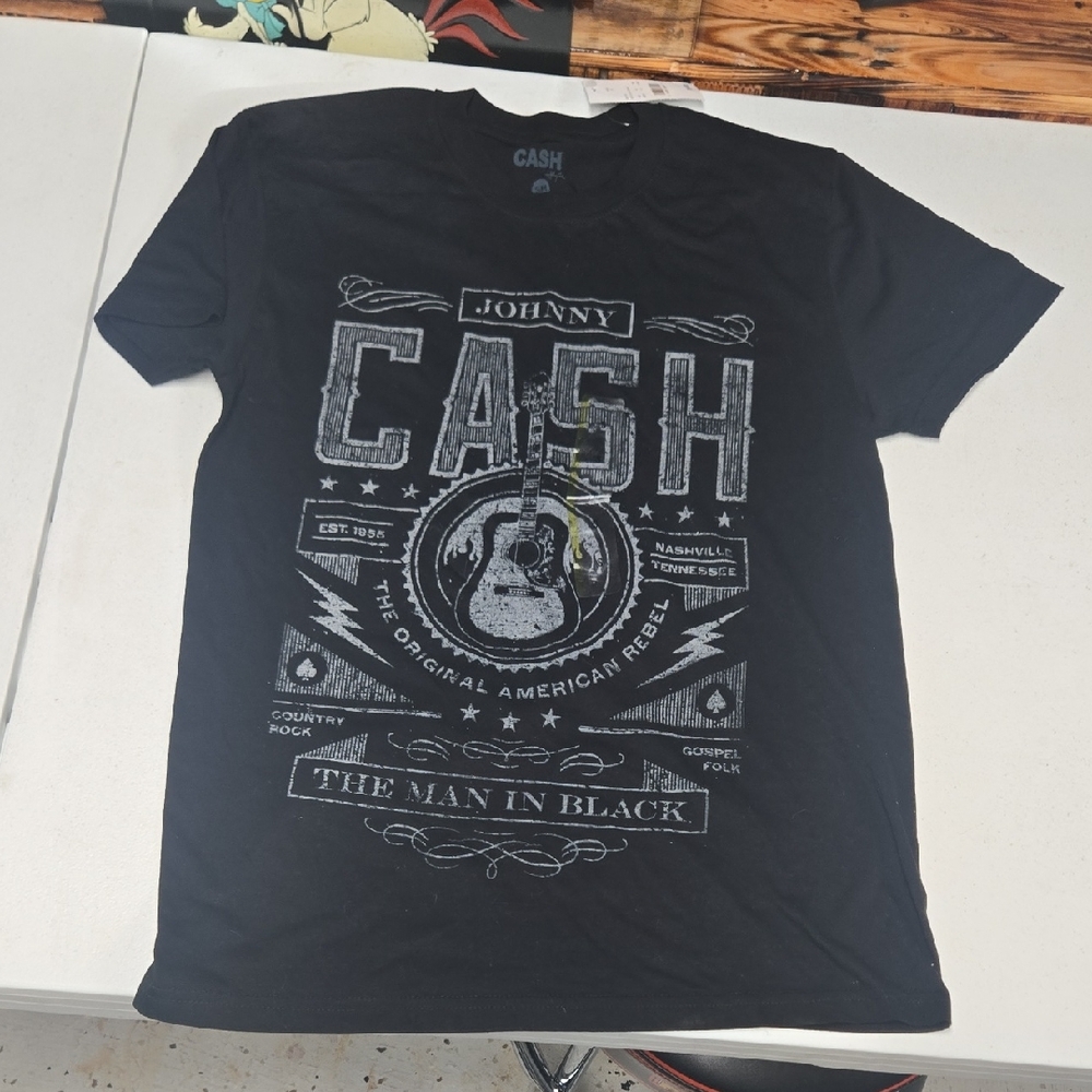 Men's Black Graphic Tee by Cash